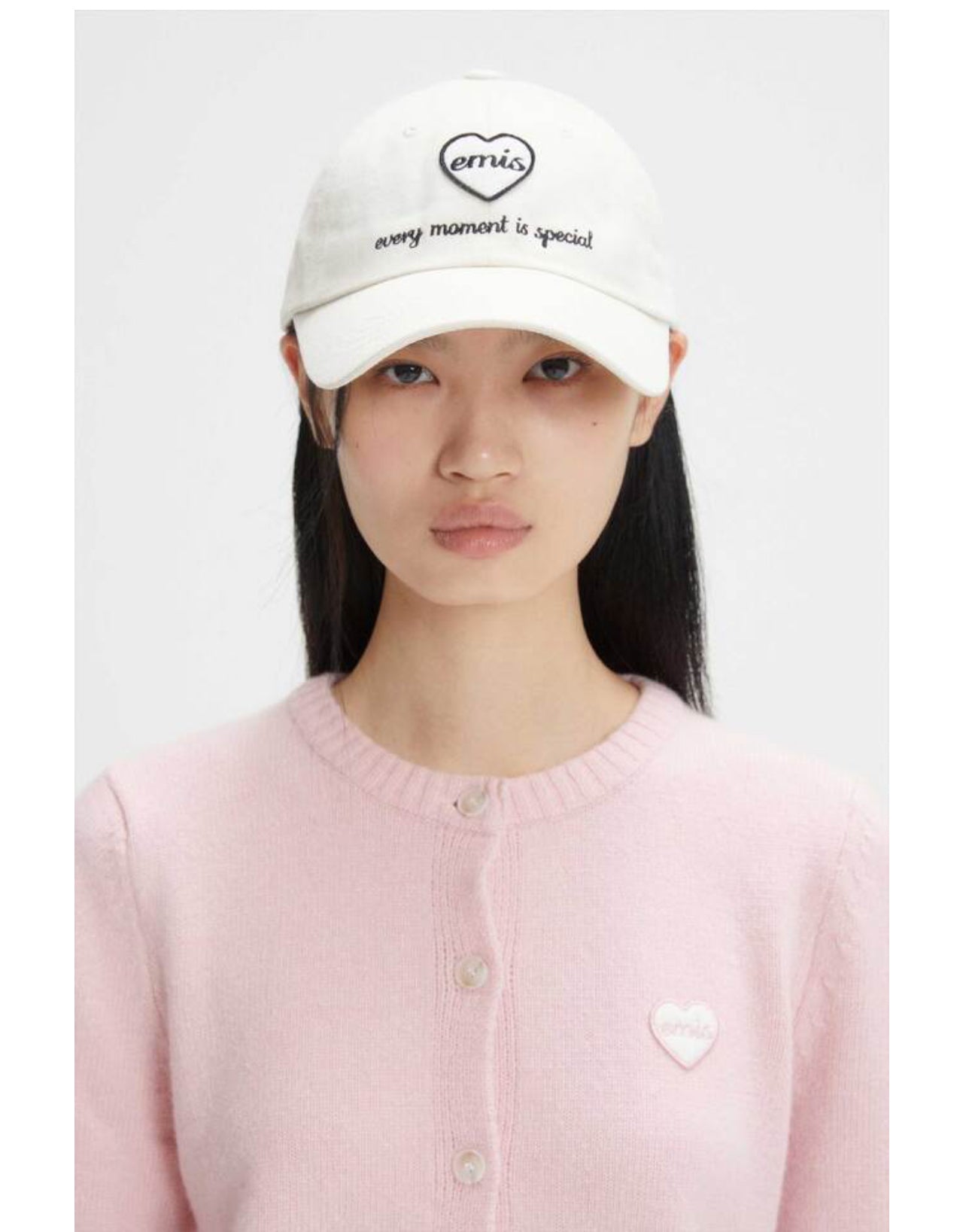 EMIS HEART WAPPEN BALL CAP-CREAM (Instock)