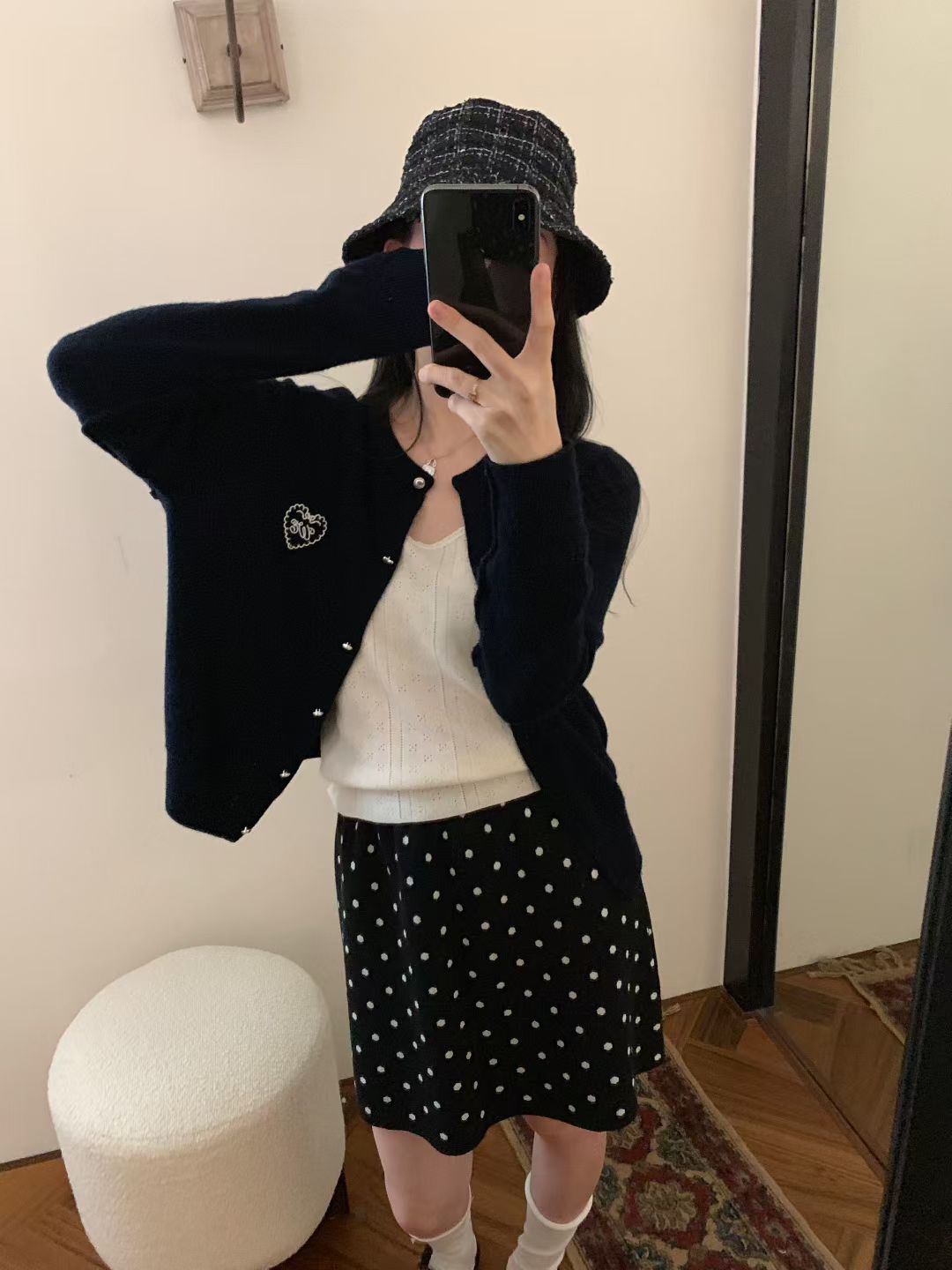 Kelly Designs Navy Raccoon Cardigan (Instock)