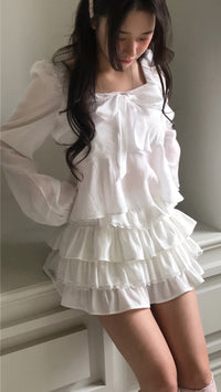 Korean Brand Day Layer Black & White Skirt (Preorder)