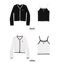 Korean Collection Muah Muah Contrast Trim Cami & Cardigan Set (Instock)