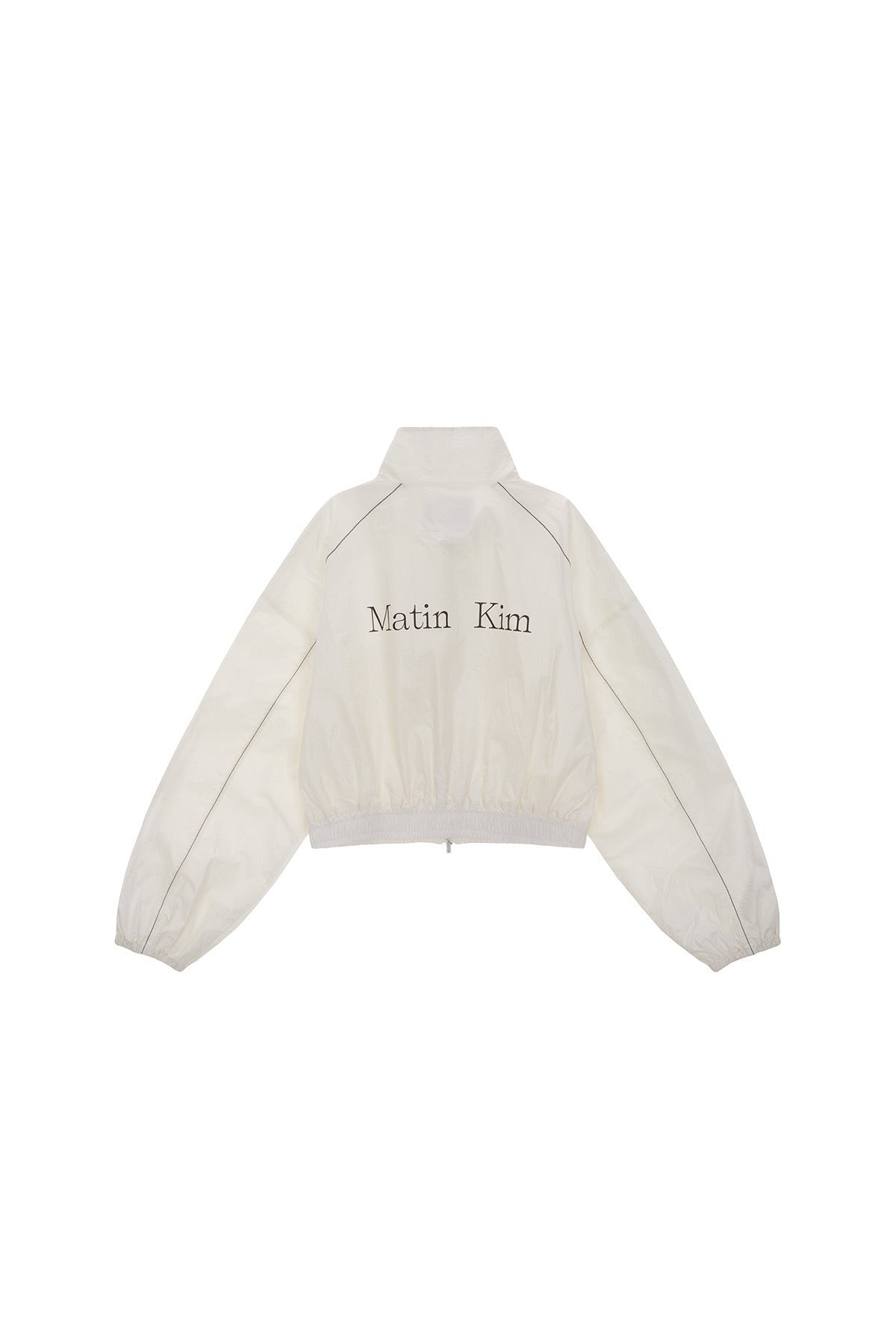 MATIN KIM MATIN COATING CROP BLOUSON IN WHITE (Instock)