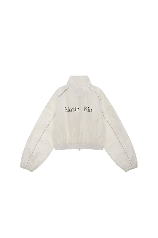 MATIN KIM MATIN COATING CROP BLOUSON IN WHITE (Instock)