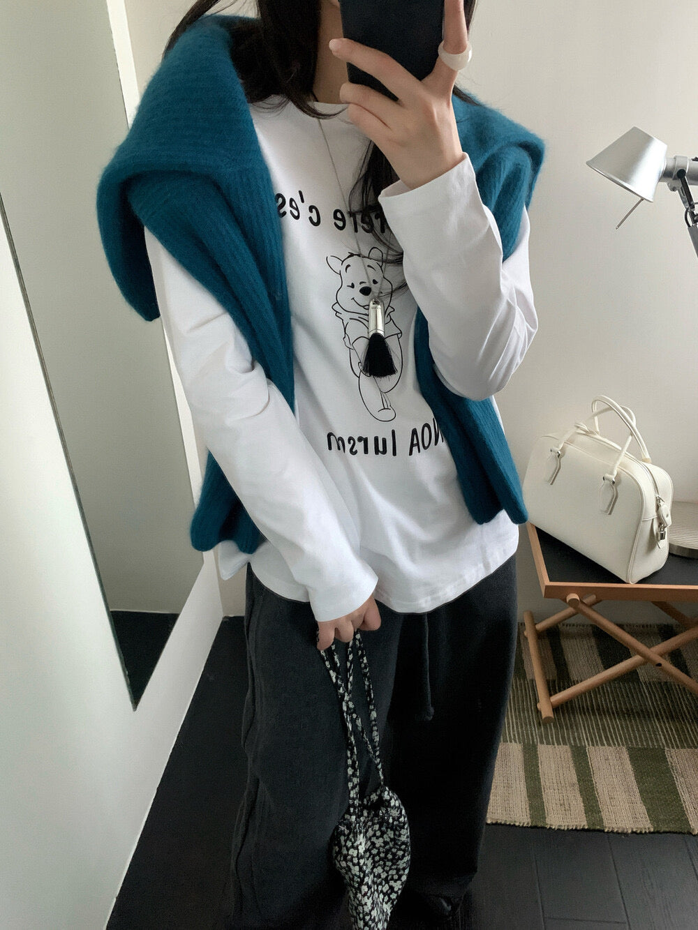 Kelly Designs French Bear Graphic Long-Sleeve Tee – “Mon frère c’est” (Instock)