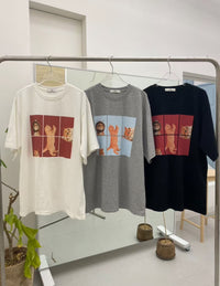 Korean APM Collection Kittens Tshirt-3 Colors (Instock)
