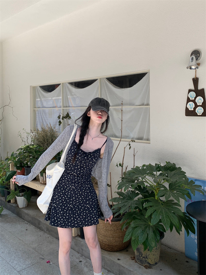 Kelly Designs Grey Cardigan & Dress Set (Instock)