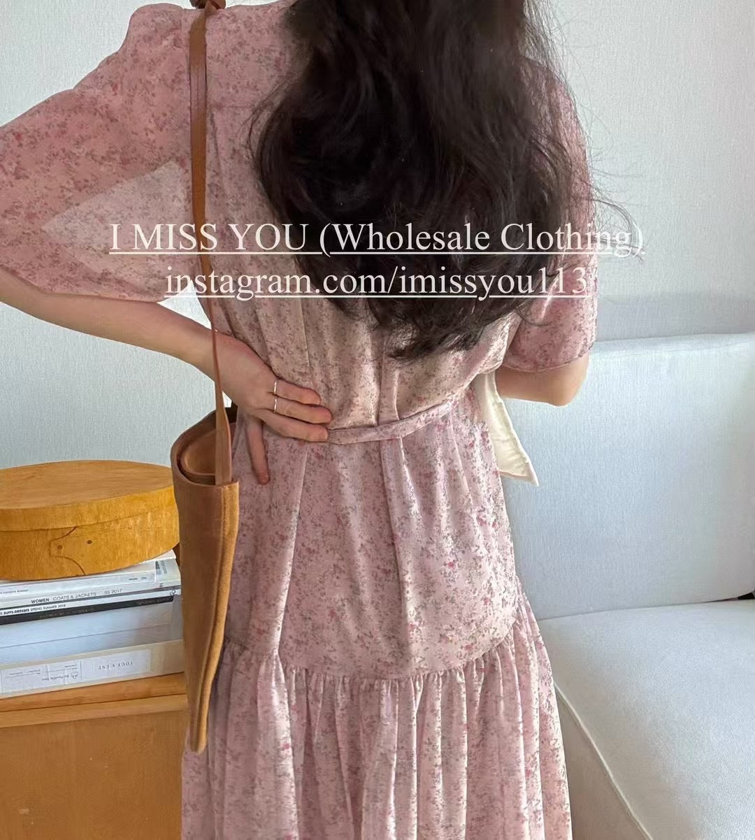 Korean APM Collection I Miss You Pink Flower Dress (Instock)
