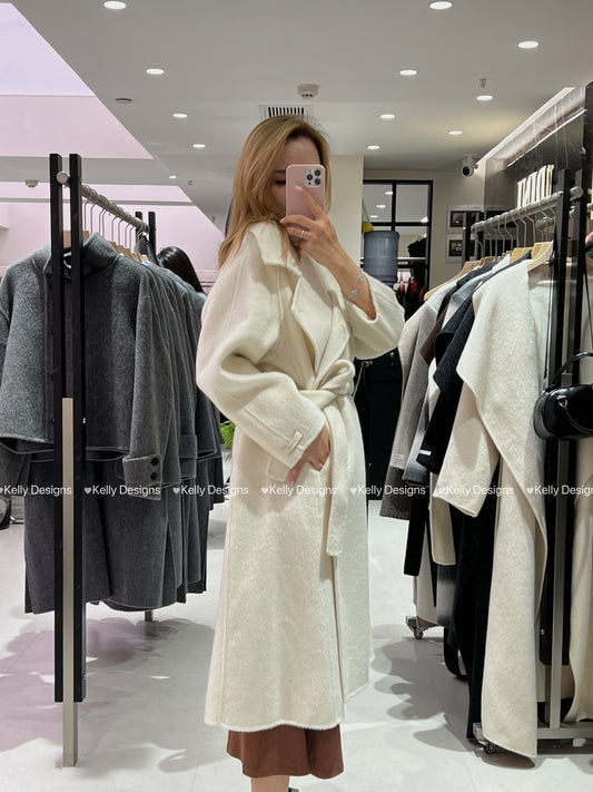 Kelly Designs White Sheep Wool Coat (Instock)