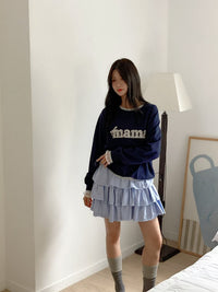 Korean Collection Mami Lace-Trim Sweatshirt (Instock)