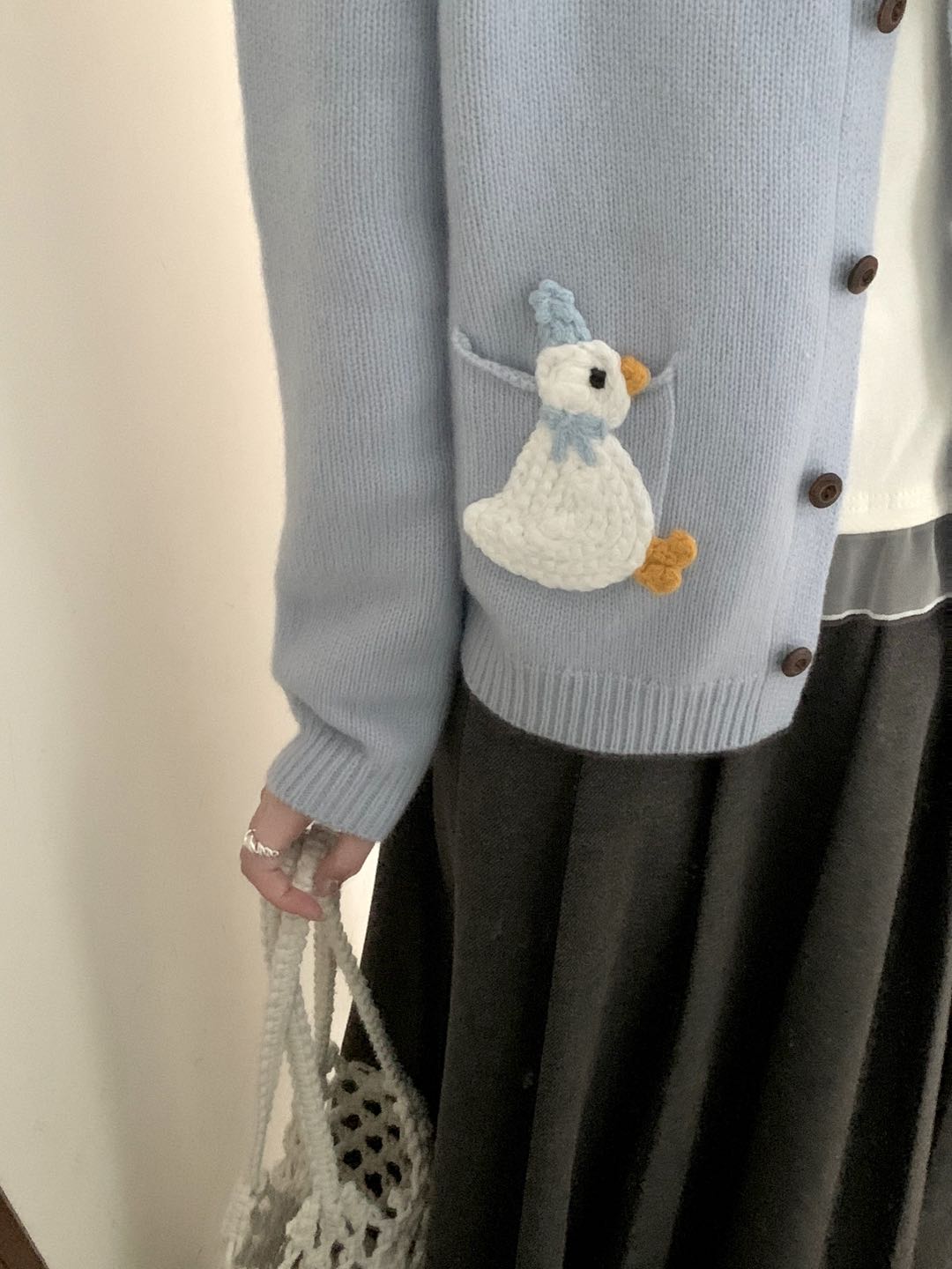 Kelly Designs Embroidery Cartoons Three Colors Wool Cardigan (Instock)