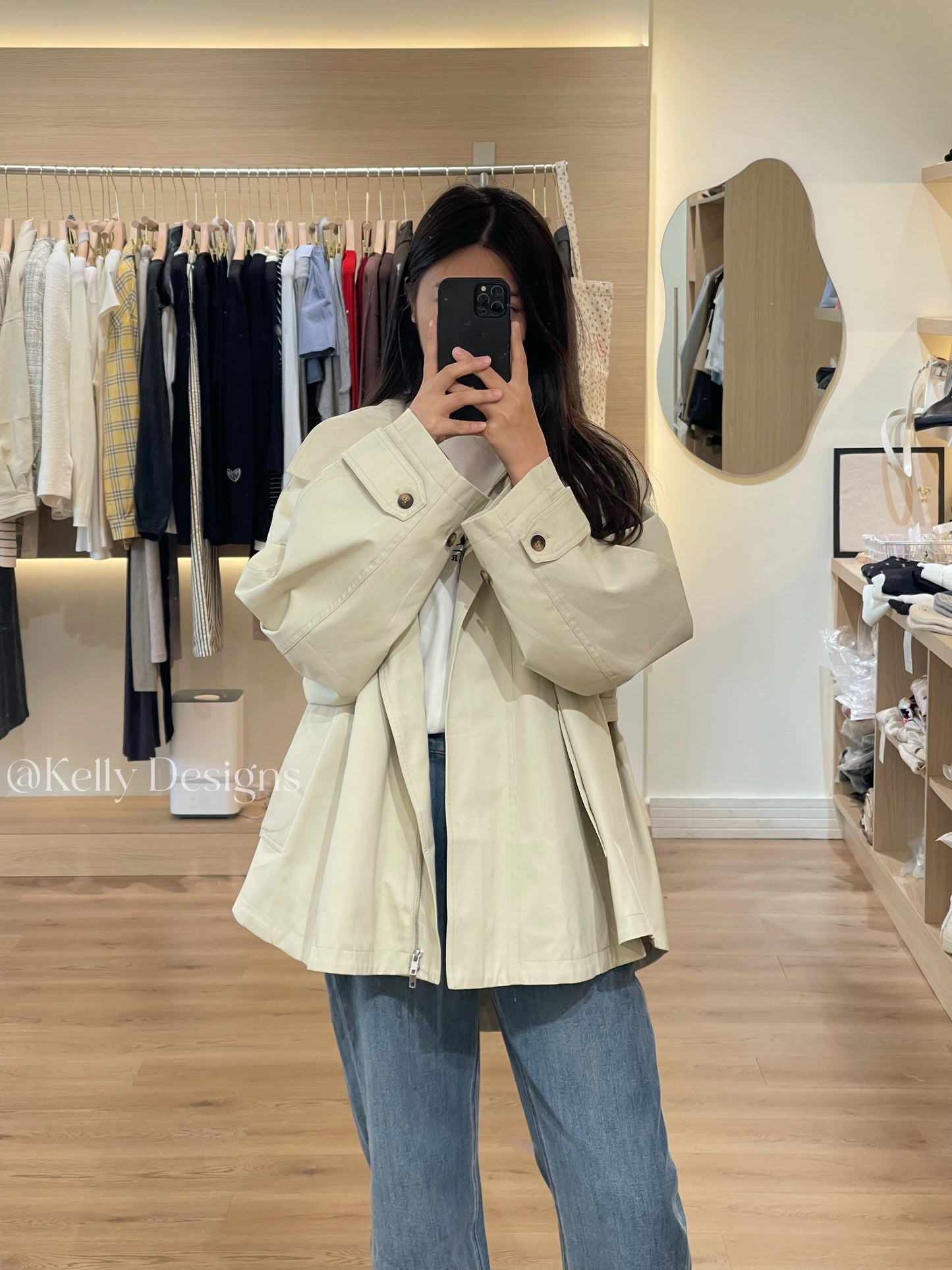 Kelly Designs Oversize Two Colors Cape Trench Coat (Instock)