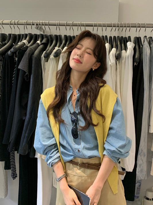 Kelly Designs Two Colors Denim Shirt (Instock)