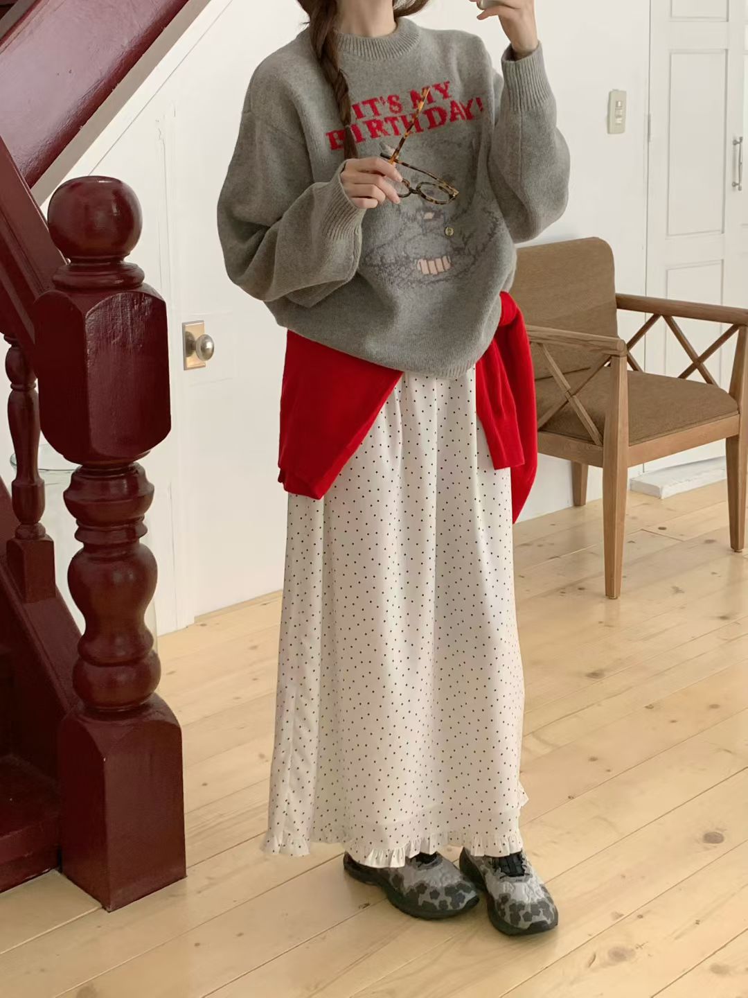 Korean APM Collection Three Colors Puppy Knit Sweater (Instock)