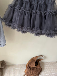 Kelly Designs Off-Shoulder Faux Layered Sweatshirt & Grey Skirt (Instock)