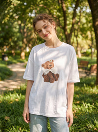 Korean APM Collection Hand Made Bear Tshirt -2 Colors (Instock)
