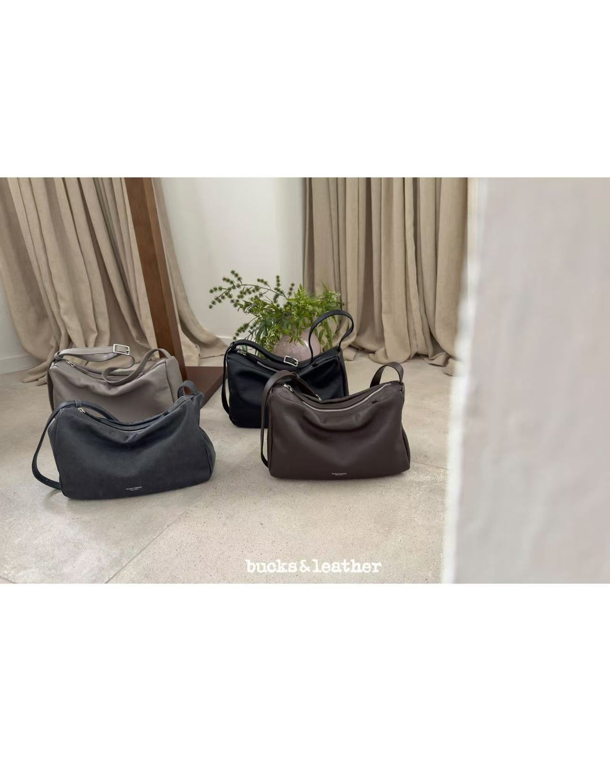 Korean APM Collection BUCKS&LEATHER Leather Bag - 2 ways strap (Preorder)
