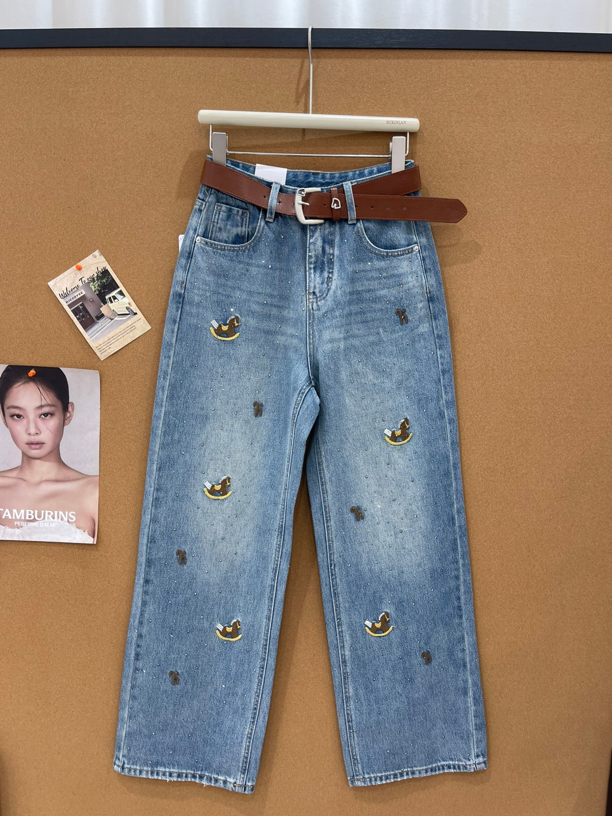 Kelly Designs Four Season Embroidery Horse Jeans-With Belt (Instock)