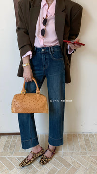 Kelly Designs Straight Denim Fleece Blue Pants(Instock)