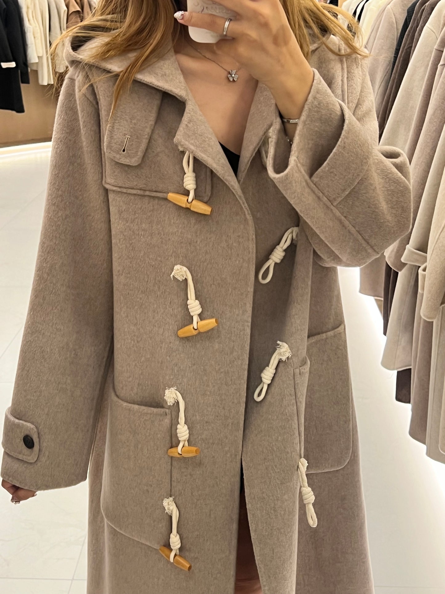 Kelly Designs Wool Horn Buckle Oatmeal Coat (Instock)