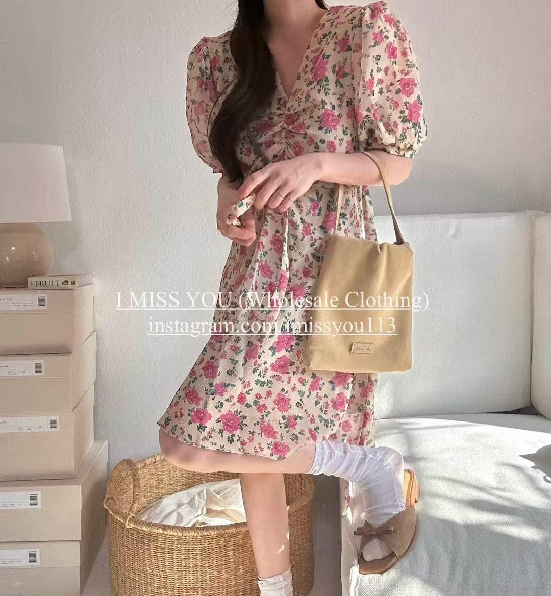 Korean APM Collection I Miss You pink Flower Dress (Instock)