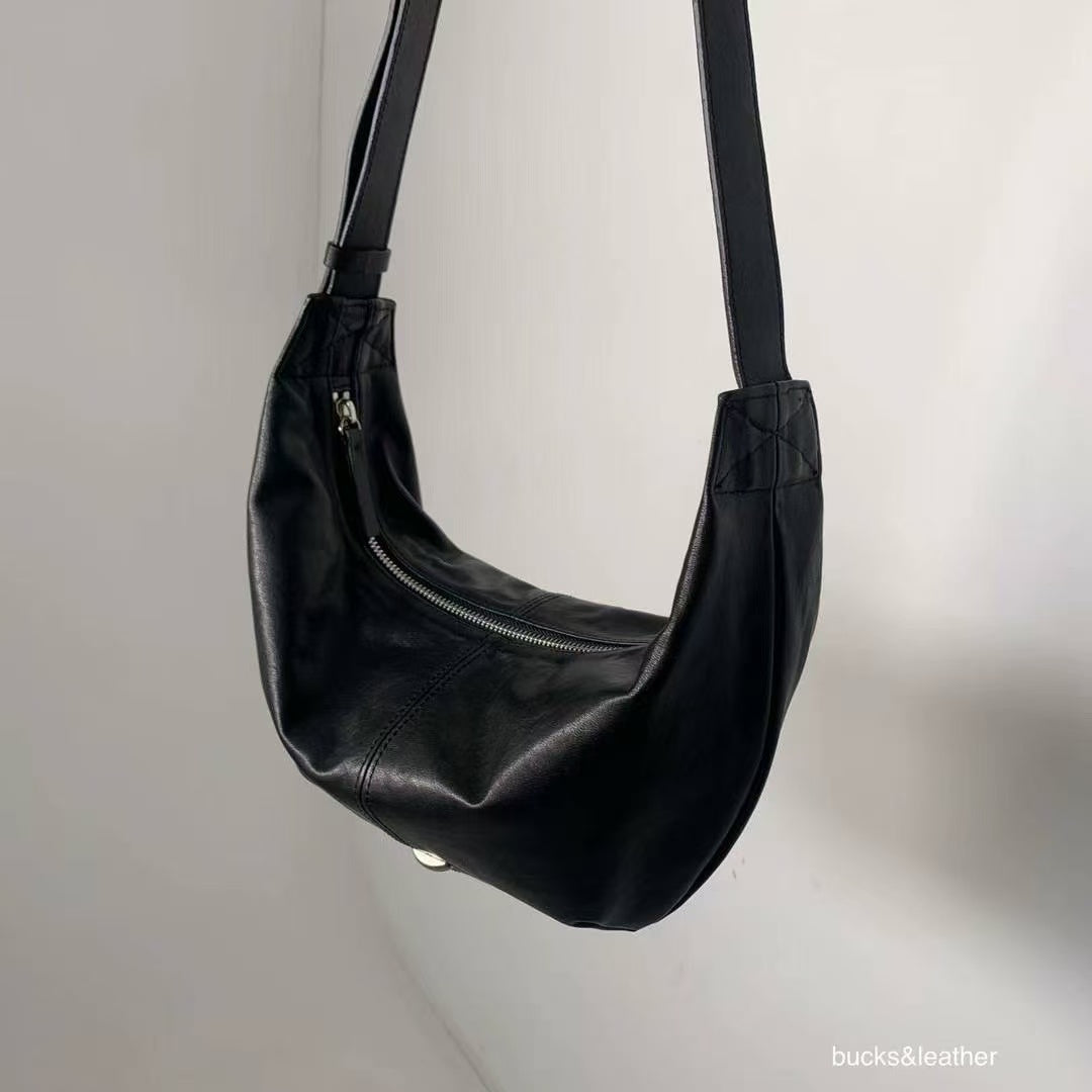 Korean APM Collection BUCKS&LEATHER Black Leather Bag (Preorder)