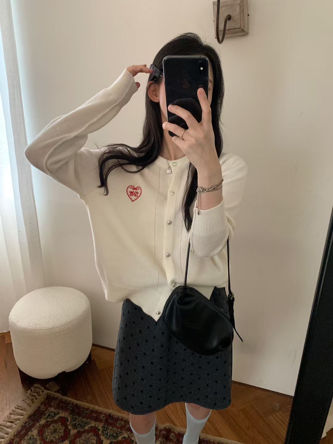 Kelly Designs White Raccoon Cardigan (Instock)