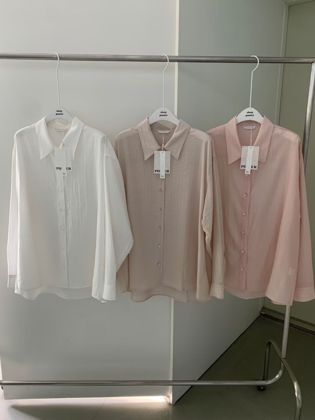 Korean APM Collection Spring Shirt-Khaki/Pink (Instock)