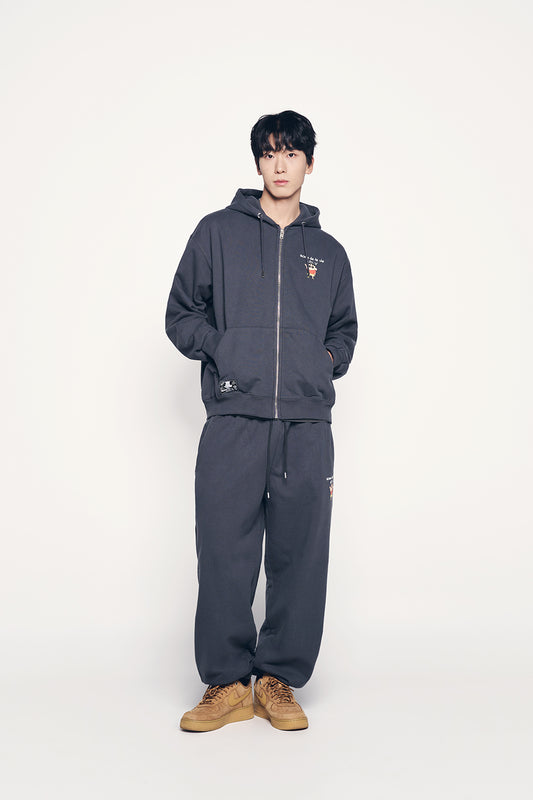 ADLV SHINCHAN BASIC LOGO HOODIE ZIP UP- Dark Grey (Instock)