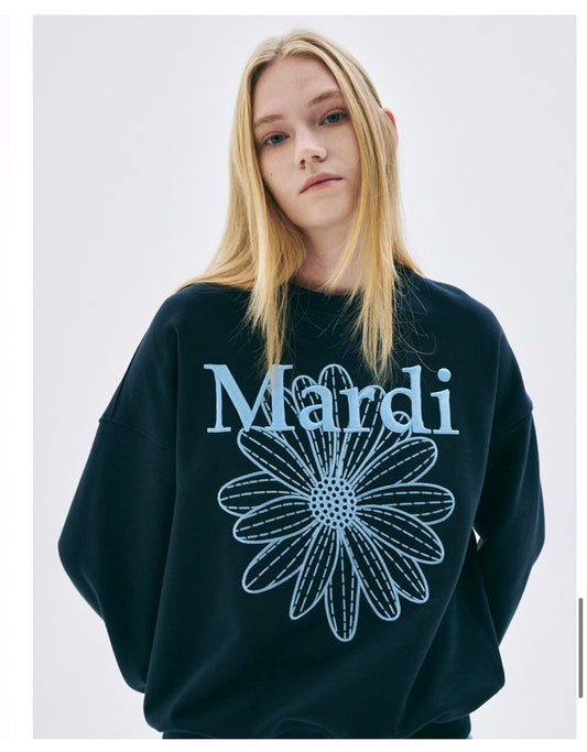 Mardi Mercredi Sweatshirt FLOWERMARDI NEEDLEWORK_NAVY SKY(Instock)
