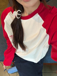 Kelly Designs Oversized Raglan Color Block Long Sleeve Tee (Instock)
