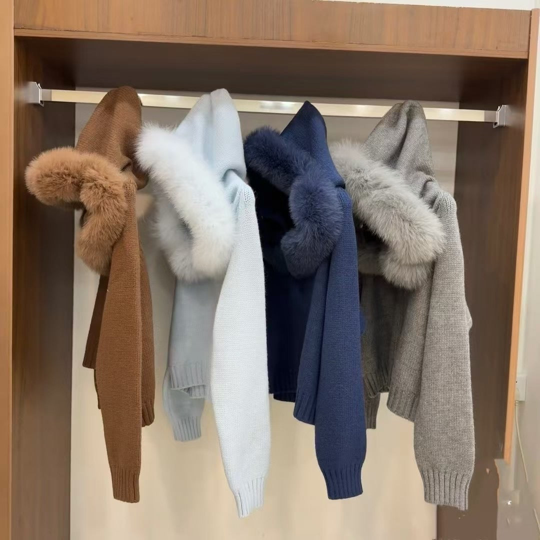 Kelly Designs 9 Colors Fox Fur Zip Up Jacket (Instock)