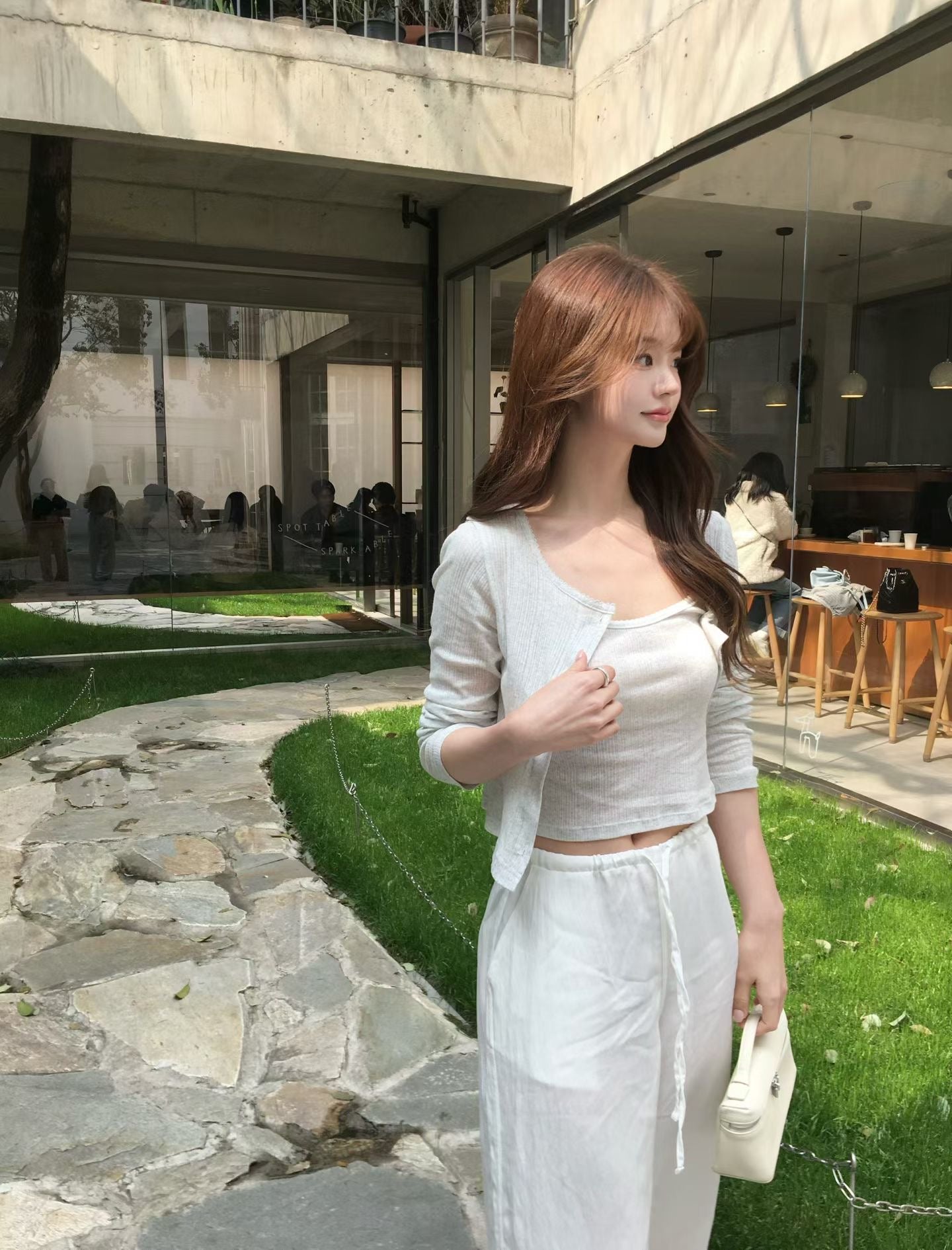 Korean Apm Collection Vegetable Rone Cardigan + Rone Sleeveless Top Set (Instock)