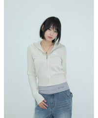 Ason Maron Knit Zip-Up – Beige (Instock)
