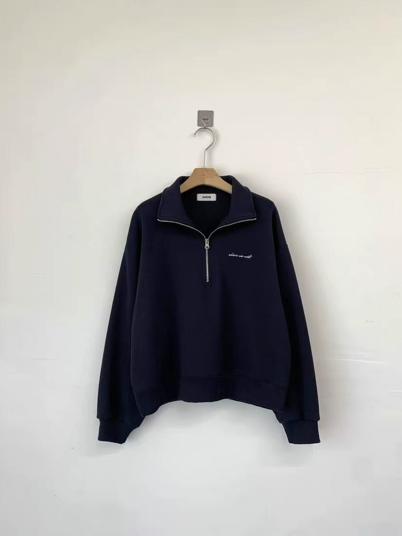 Korean APM Collection Half Zip Up Sweater-2 Colors (Instock)