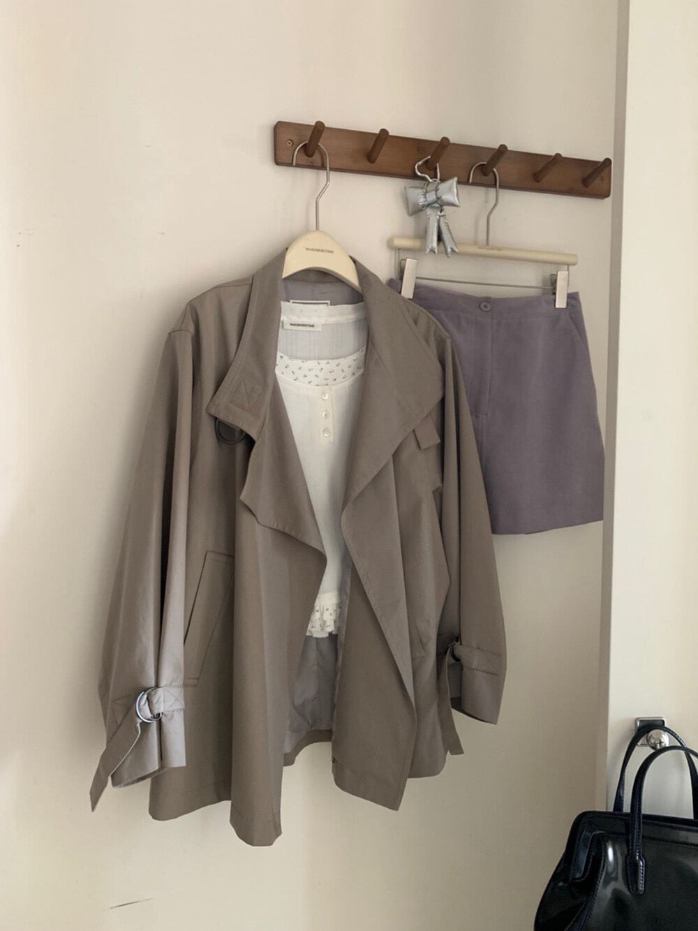 Kelly Designs Chic D-Ring Belted Short Trench (Instock)