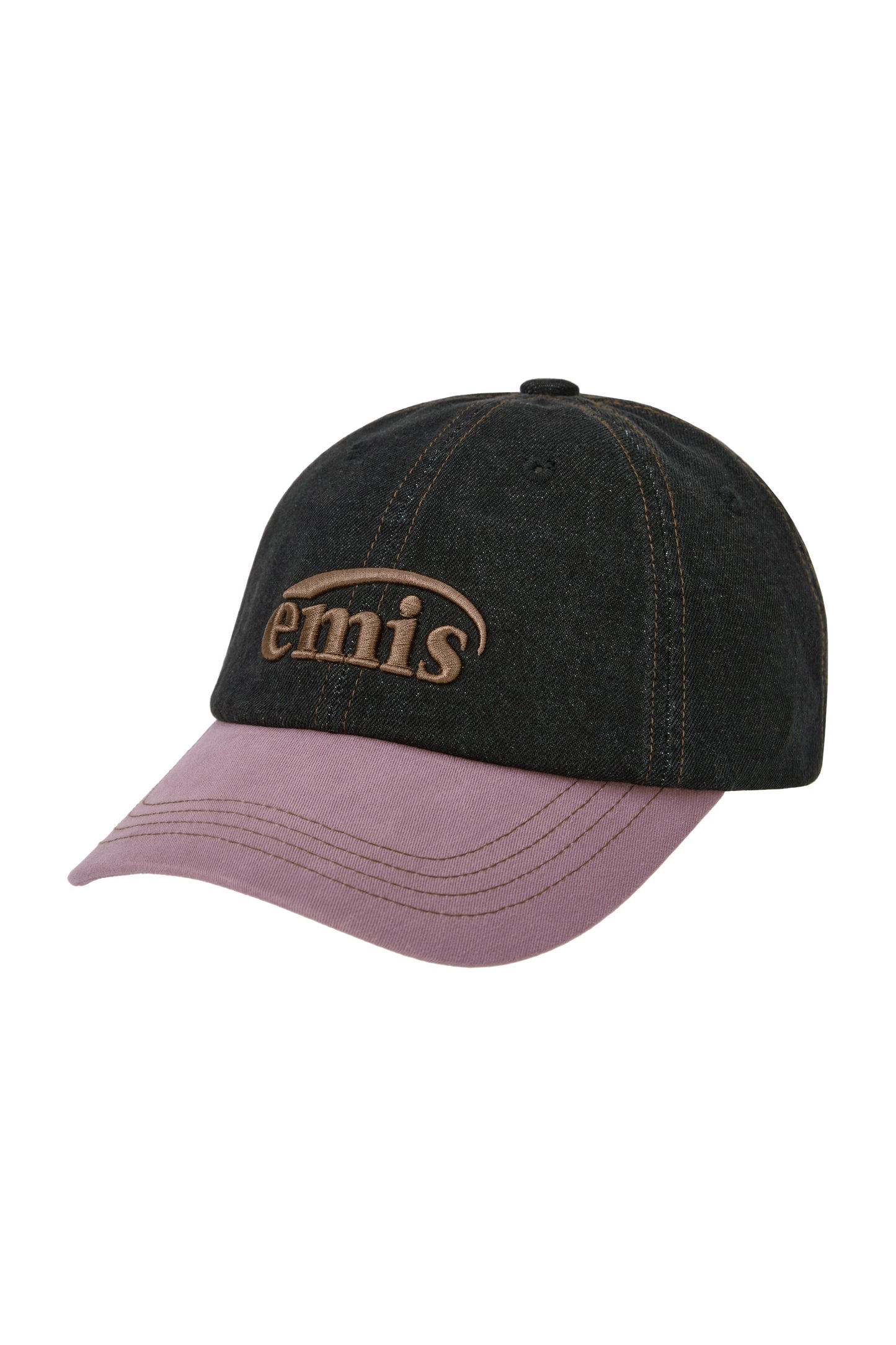 EMIS WASHED DENIM BALL CAP-GRAY/PINK (Preorder)