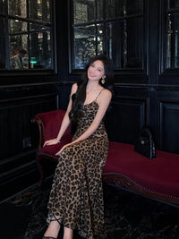 Kelly Designs 100% Mulberry Silk Leopard Print Slip Maxi Dress – Bias Cut Cami Dress (Instock)