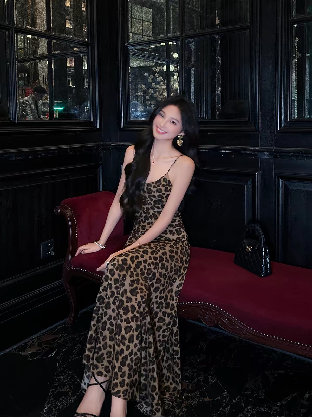 Kelly Designs 100% Mulberry Silk Leopard Print Slip Maxi Dress – Bias Cut Cami Dress (Instock)