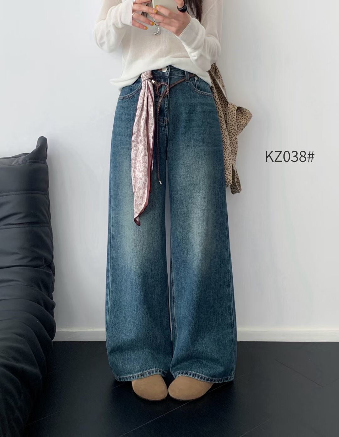 Kelly Designs Fall Blue Jeans with Silk Designs (Instock)