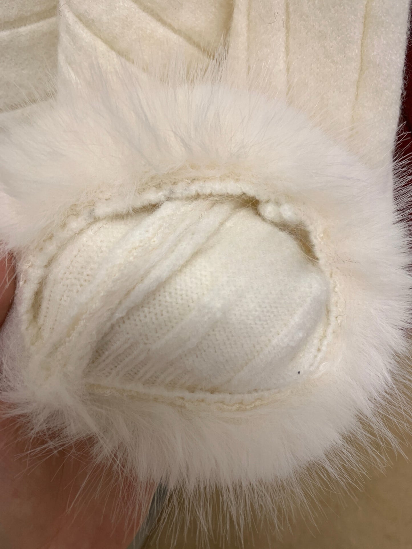 Kelly Designs  French-Inspired Off-Shoulder Knit Sweater with Fur Cuffs (Instock)