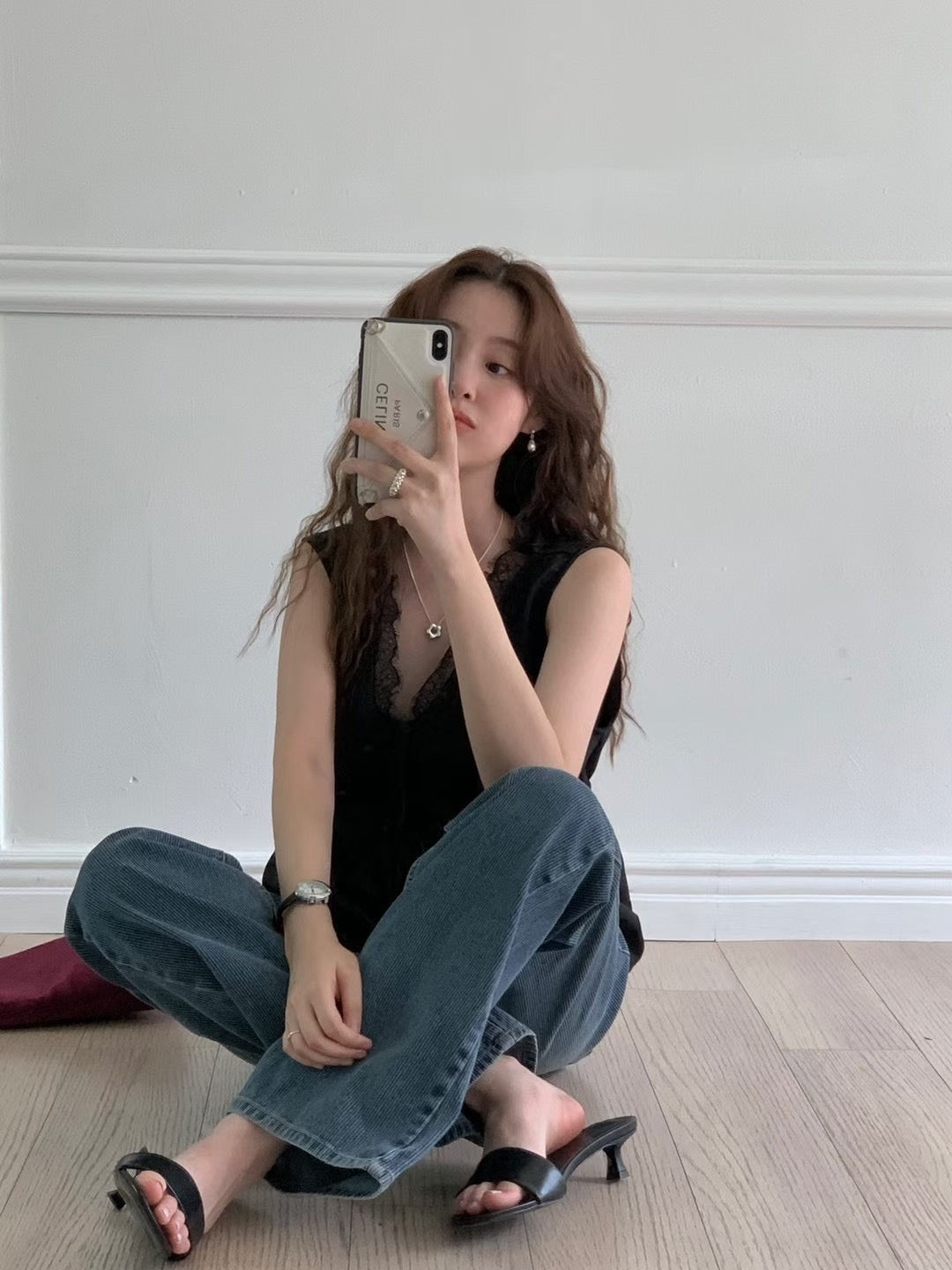 Korean APM Collection Lace Black Top (Instock)