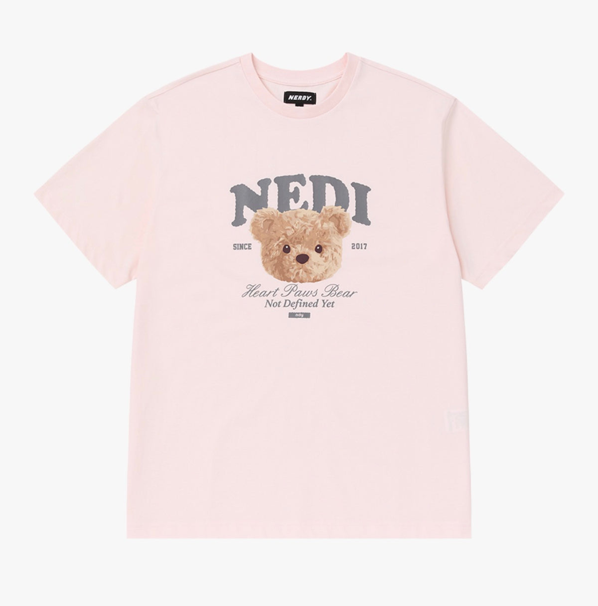 NERDY Face Bear T-Shirt – Light Pink (Instock)