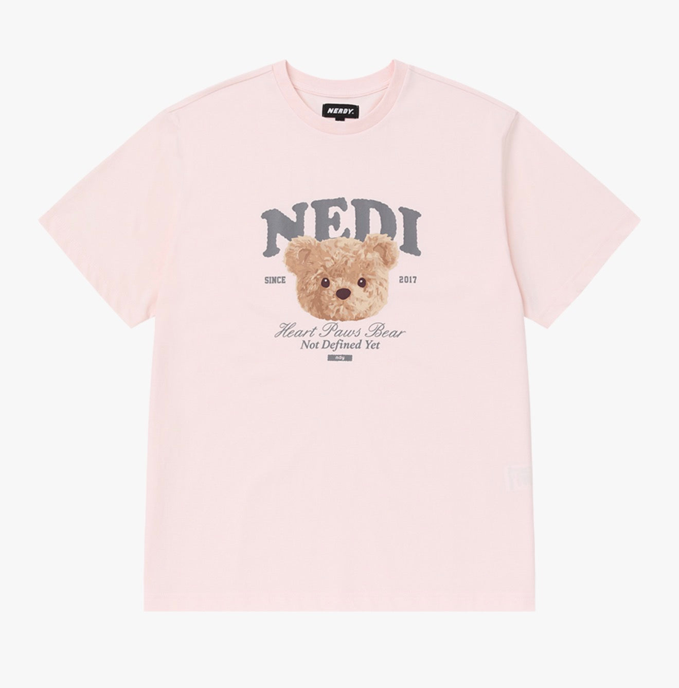 NERDY Face Bear T-Shirt – Light Pink (Instock)