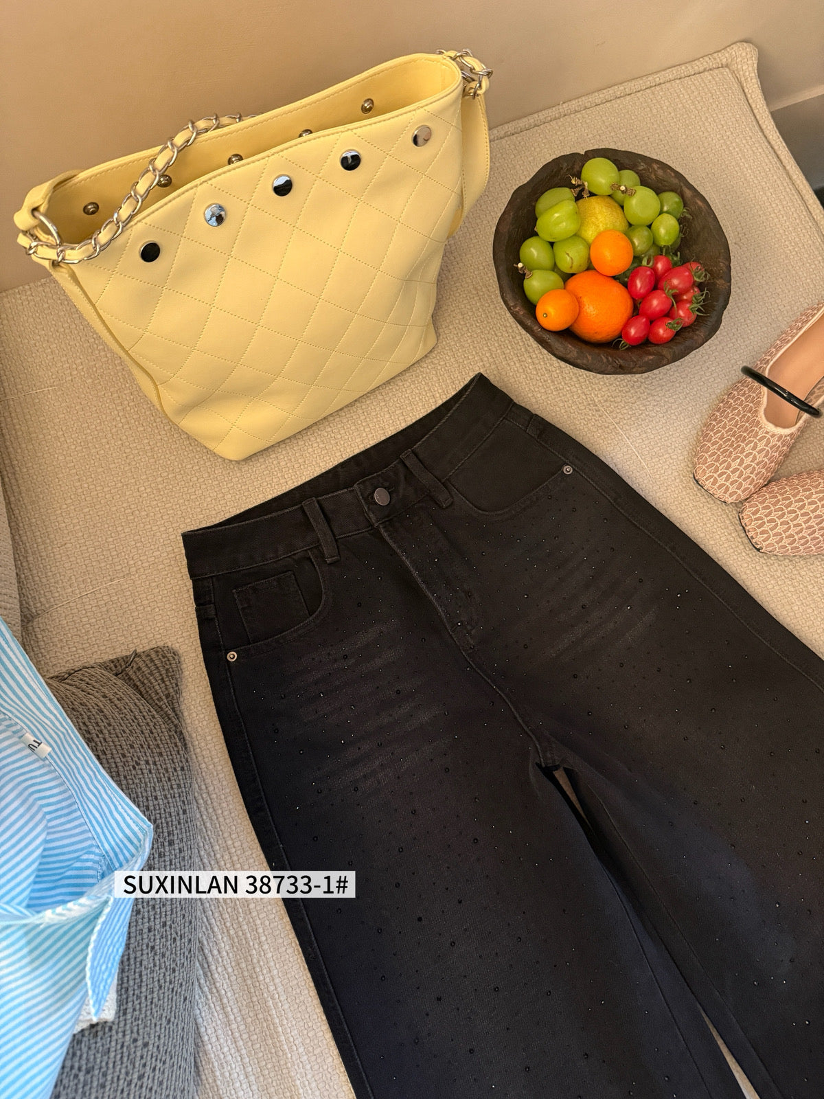 Kelly Designs Shiny Four Season Black Jeans(Instock)