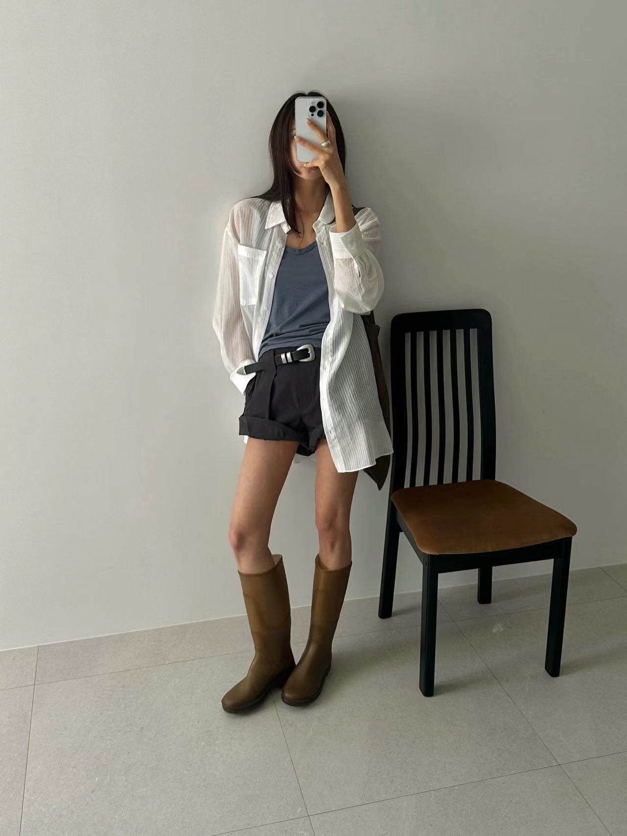 Korean APM Collection Tank Top, White Shirt and Shorts (Instock)