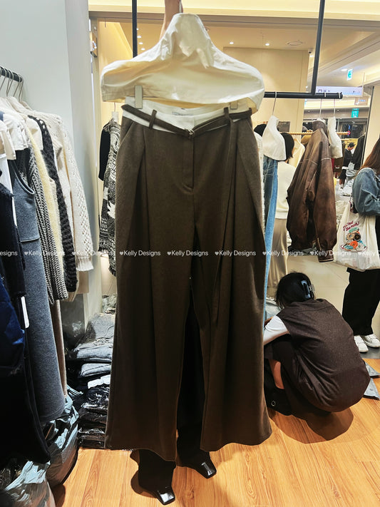 Korean APM Collection 2colors Woolen Pants (Instock)