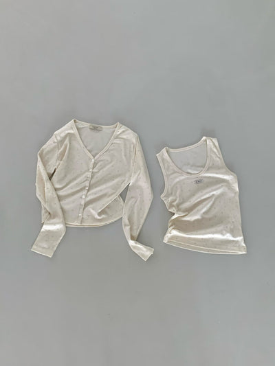 Korean APM Collection Tank Top & Cardigan Set(Instock)