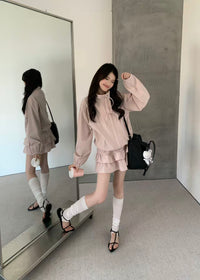 Kelly Designs Sun protection Jacket & Skirt Shorts Set - Pink/White (Instock)