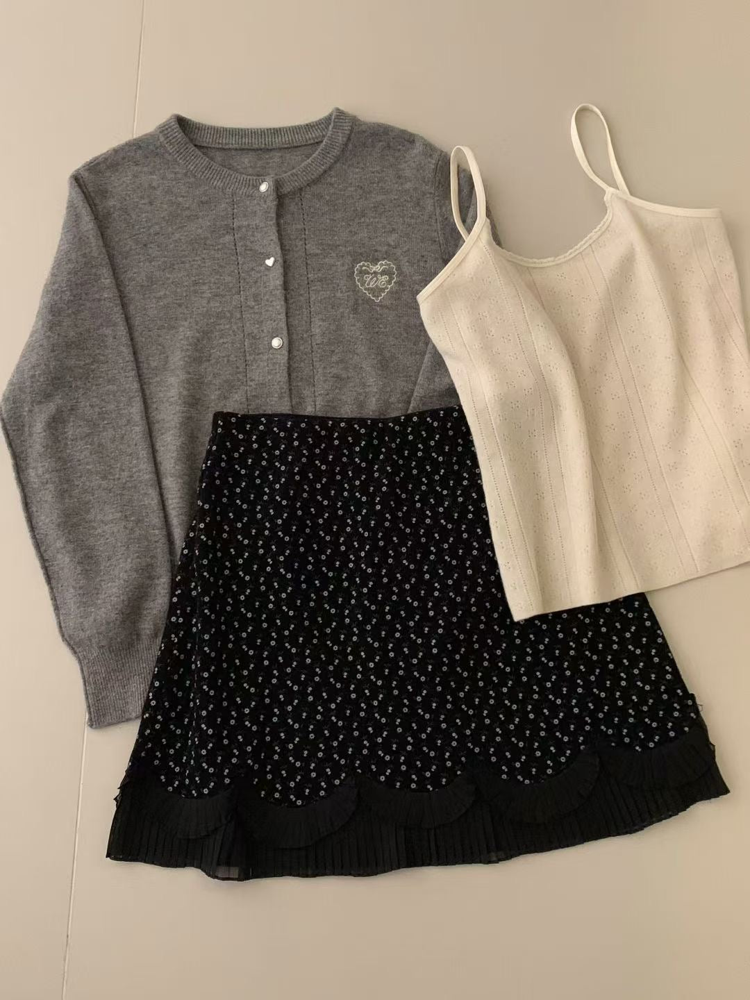 Kelly Designs Light Grey Raccoon Cardigan (Instock)