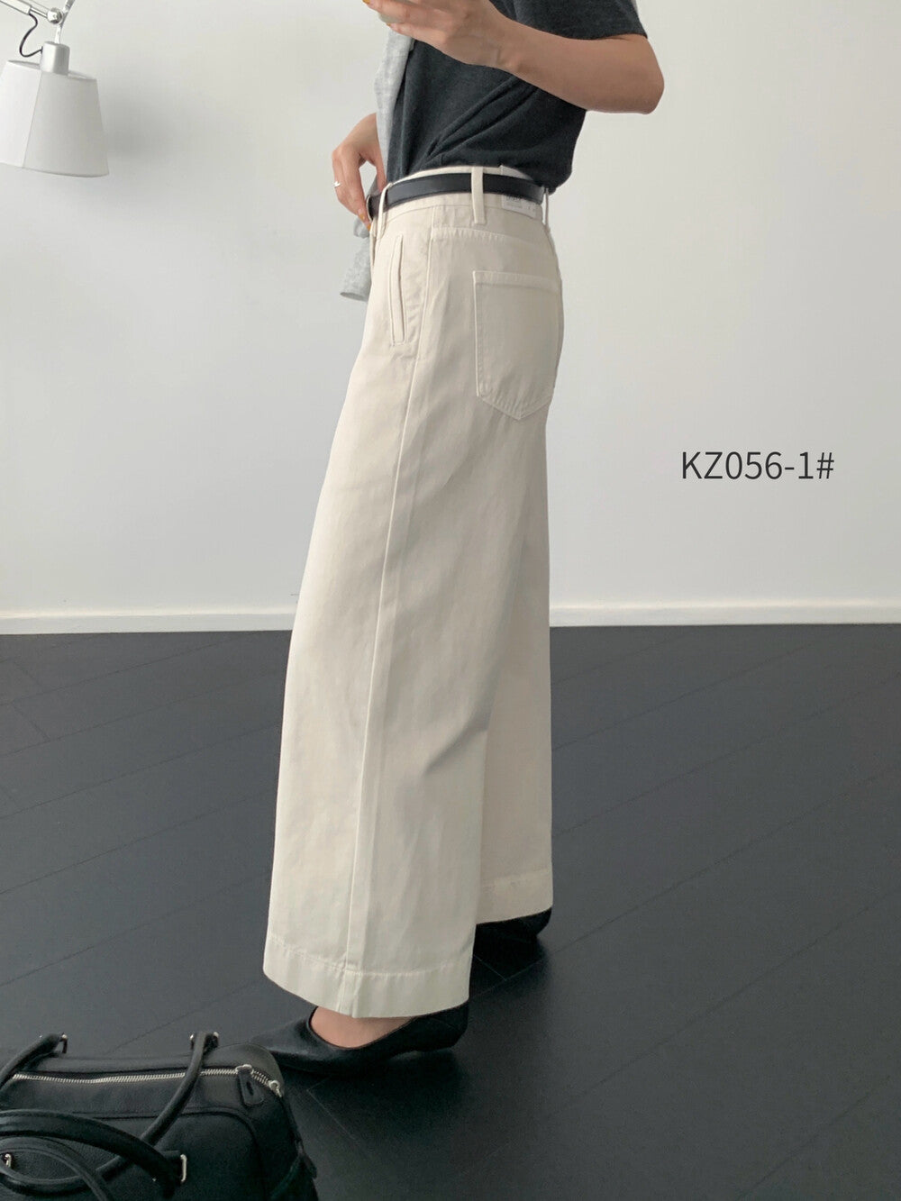 Kelly Designs Petite-Friendly Fall New High-Waist Straight-Leg Denim Pants (with Belt) (Instock)