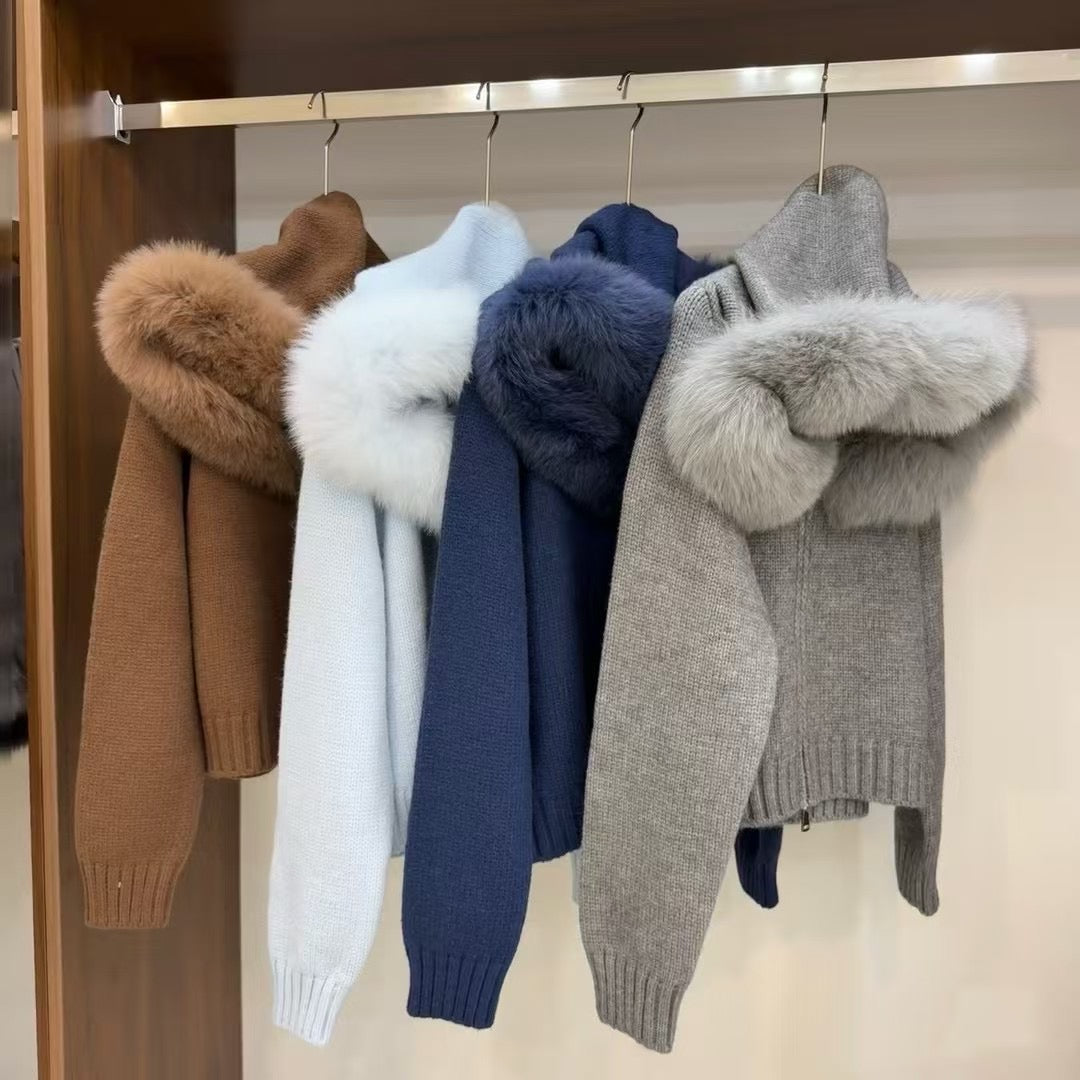 Kelly Designs 9 Colors Fox Fur Zip Up Jacket (Instock)